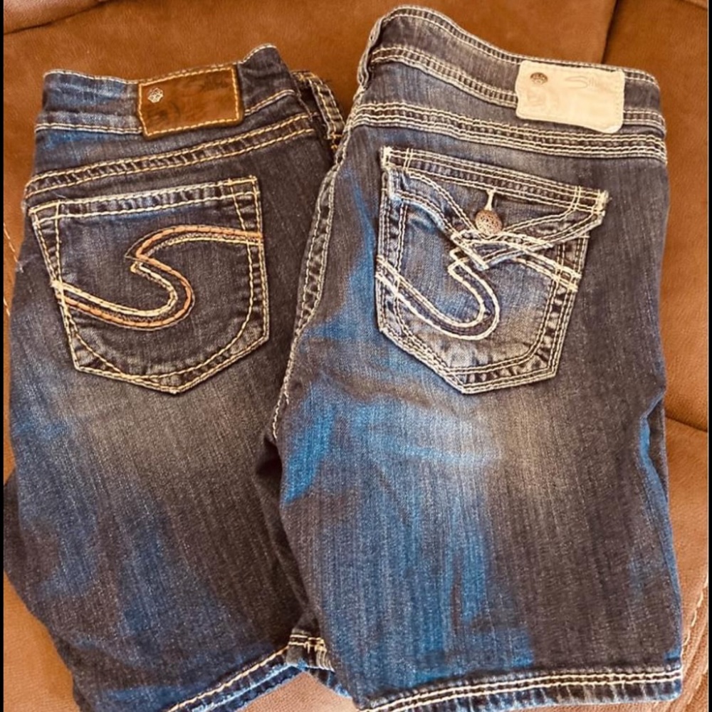 Silver jean shorts